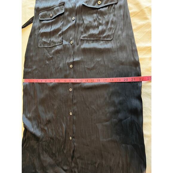 Madewell Women's Button-Front Utility Shirtdress in Satin Deep Indigo Size Small - Picture 14 of 16